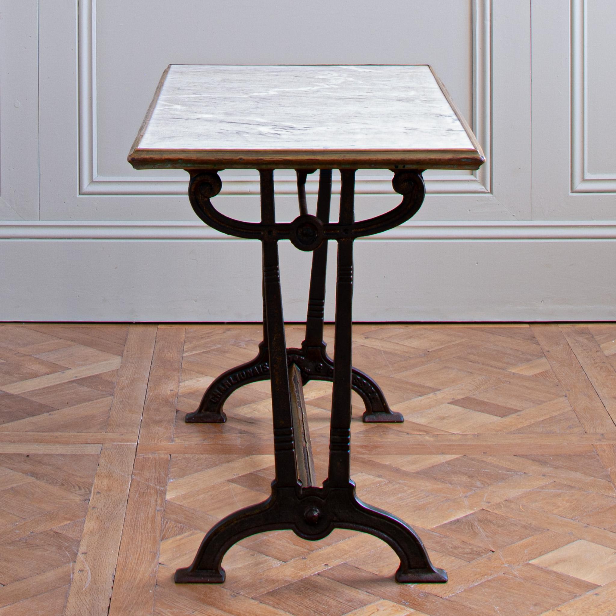 20ième siècle Table de bistrot française Art nouveau vers 1900 par Charlionais & Panassier
