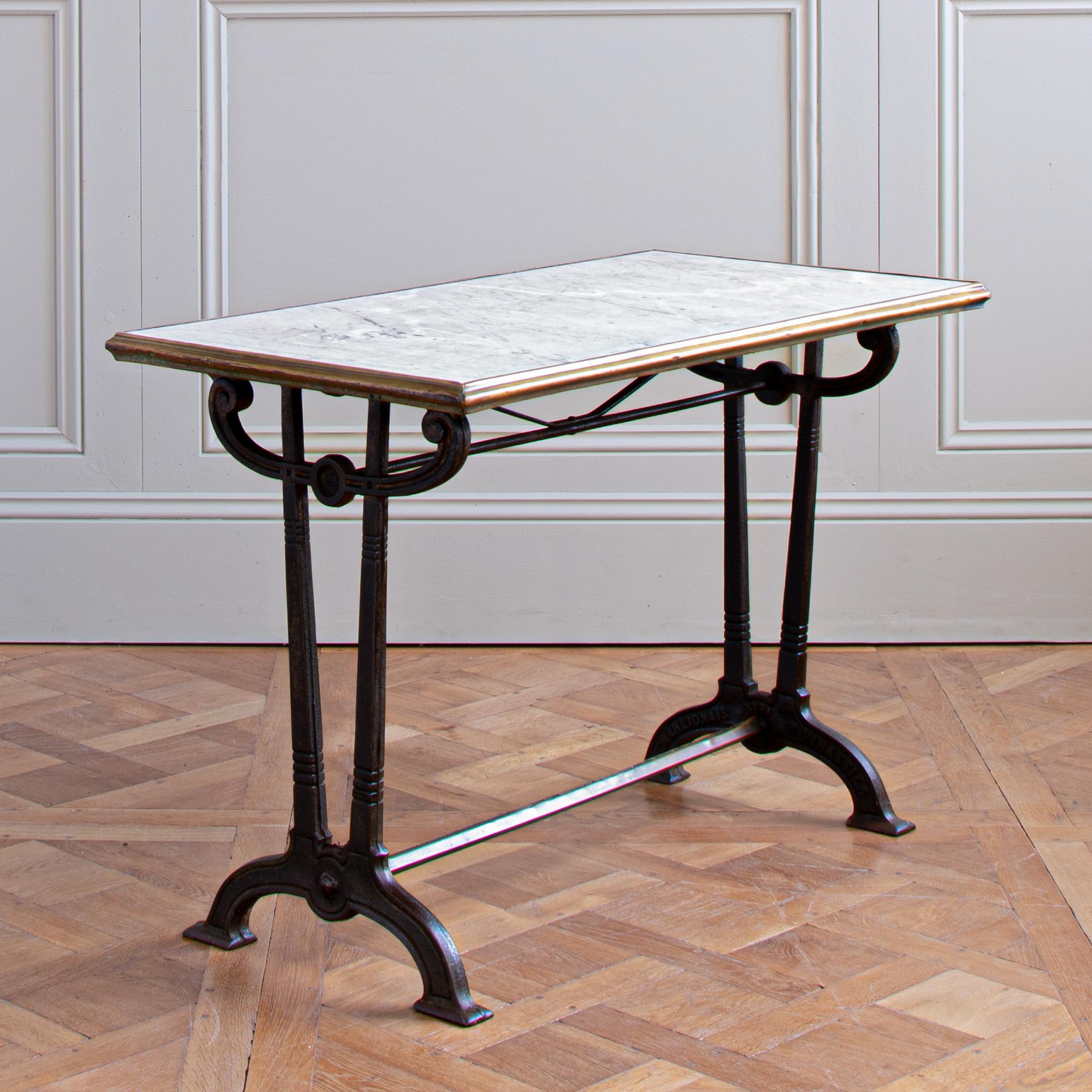 Laiton Table de bistrot française Art nouveau vers 1900 par Charlionais & Panassier