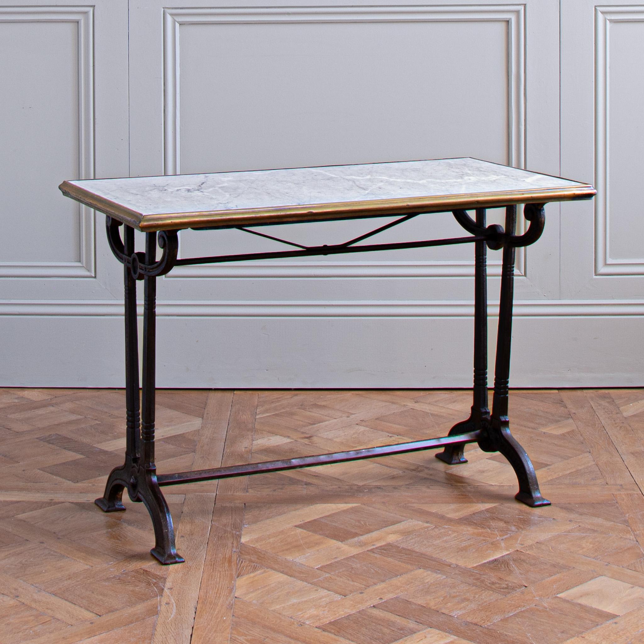 Table de bistrot française Art nouveau vers 1900 par Charlionais & Panassier 1