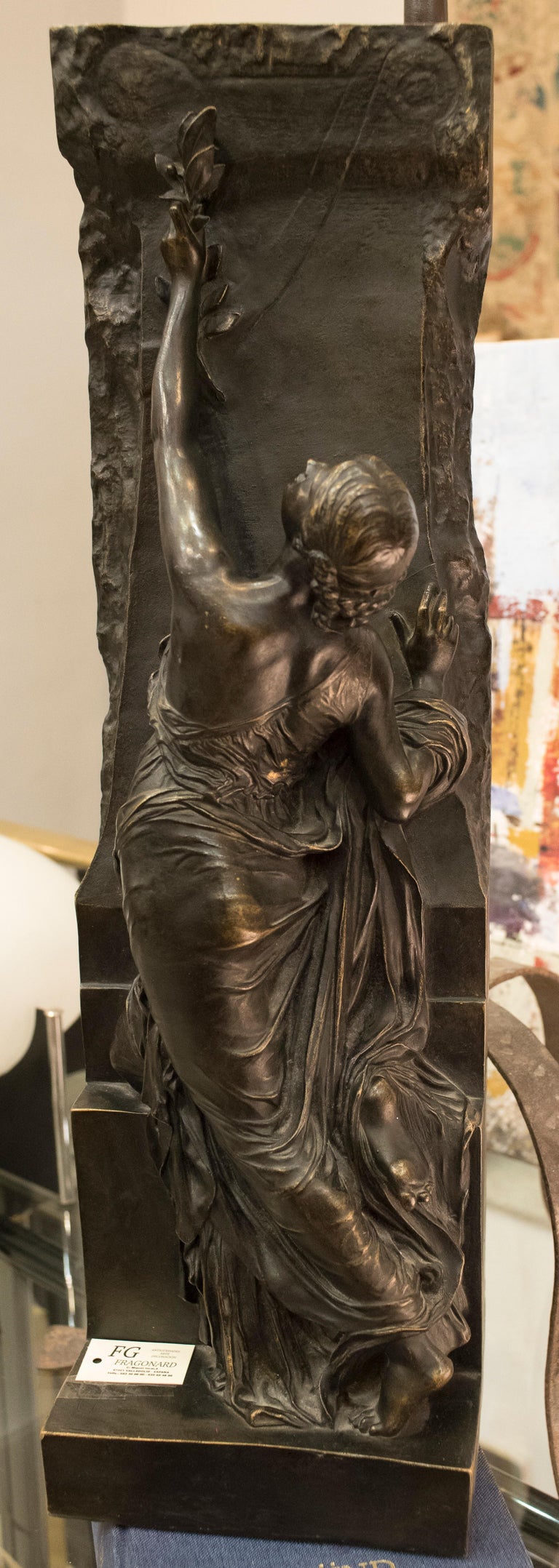 Art Nouveau French Bronze Female Sculpture, circa 1910 at 1stDibs