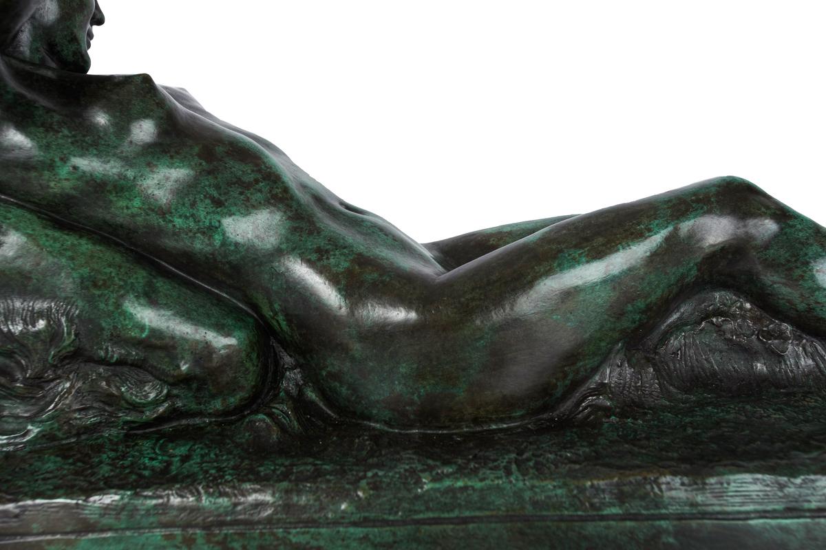 Art Nouveau French Bronze Sculpture of Satyr 