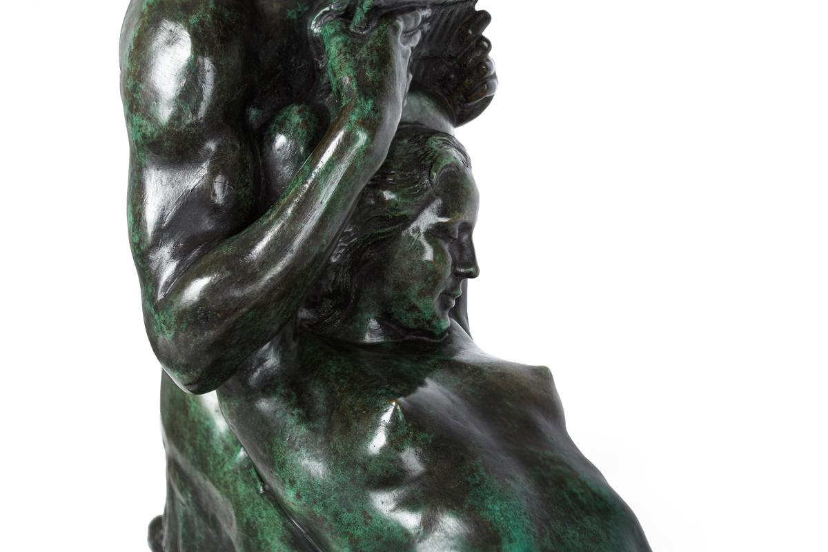 Art Nouveau French Bronze Sculpture of Satyr 