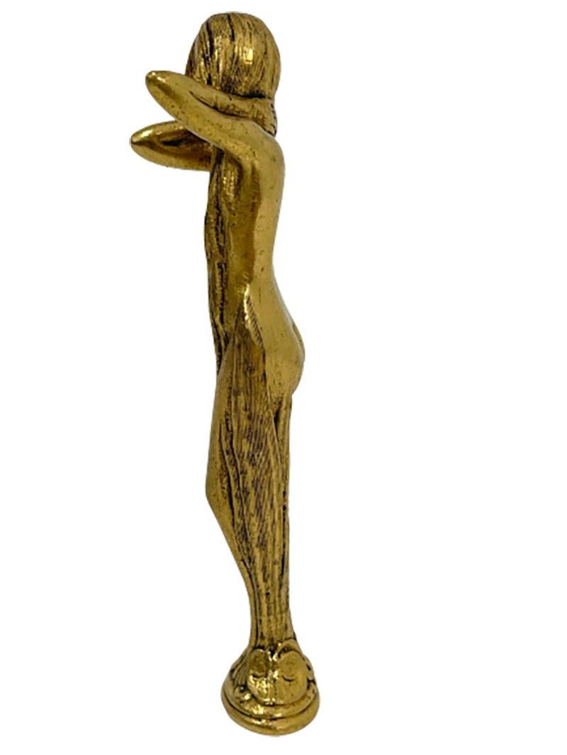 Sceau à cire en bronze Art Nouveau français par Budin, vers 1900 Bon état - En vente à Delft, NL