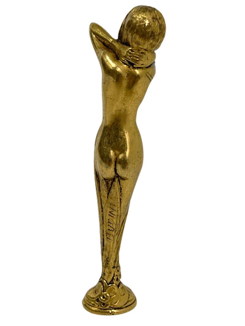 XIXe siècle Sceau à cire en bronze Art Nouveau français par Budin, vers 1900 en vente