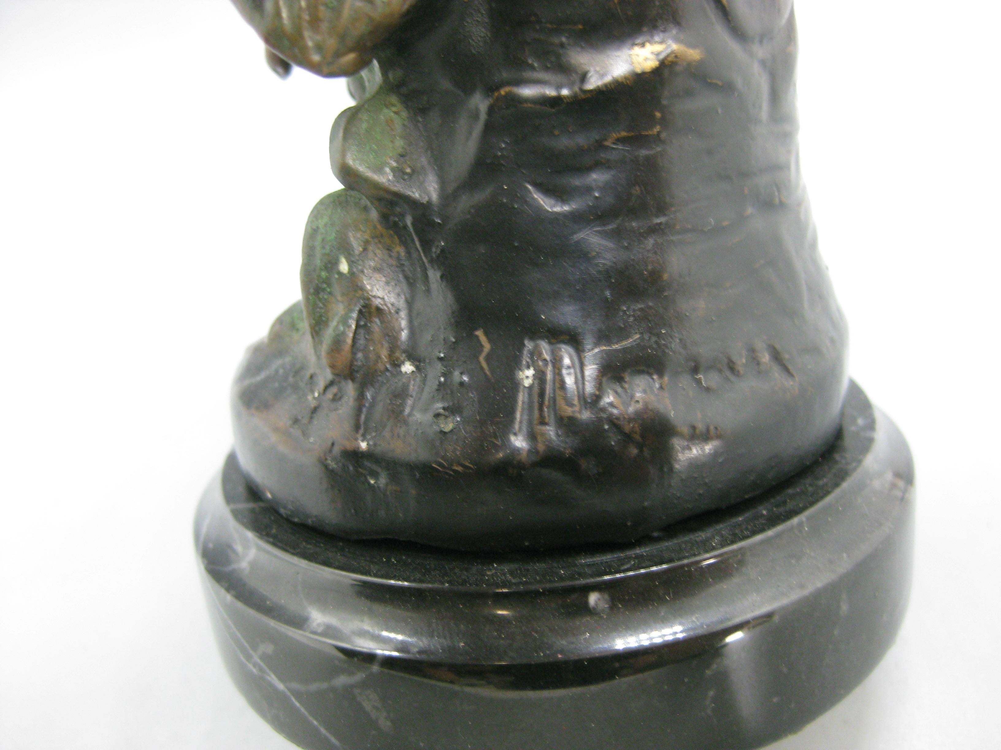 Sculpture d'enfant Art nouveau français en bronze avec peinture émaillée d'Auguste Moreau en vente 8