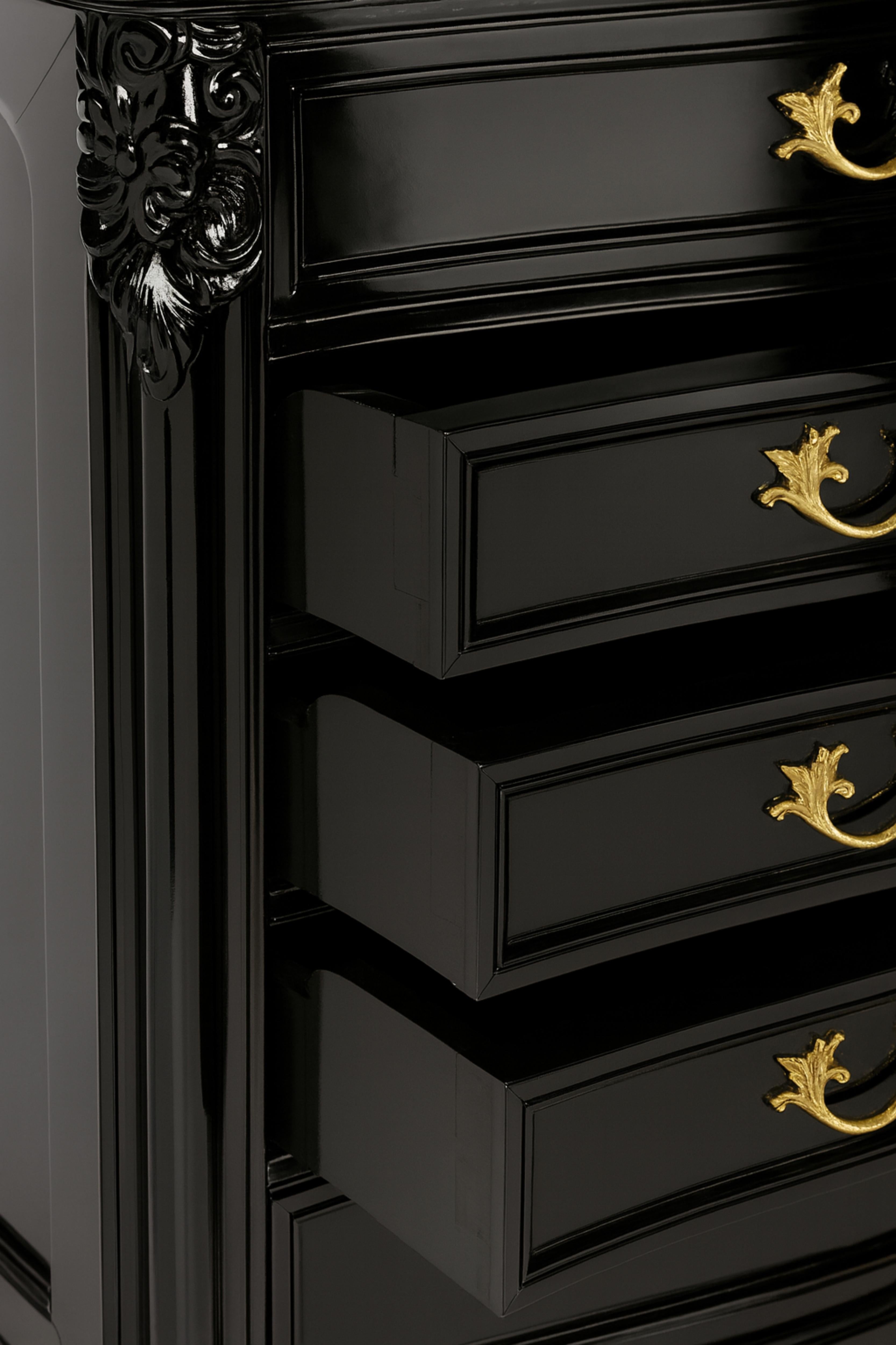 Ottone Cassettiera francese Art Nouveau, 1900 in vendita