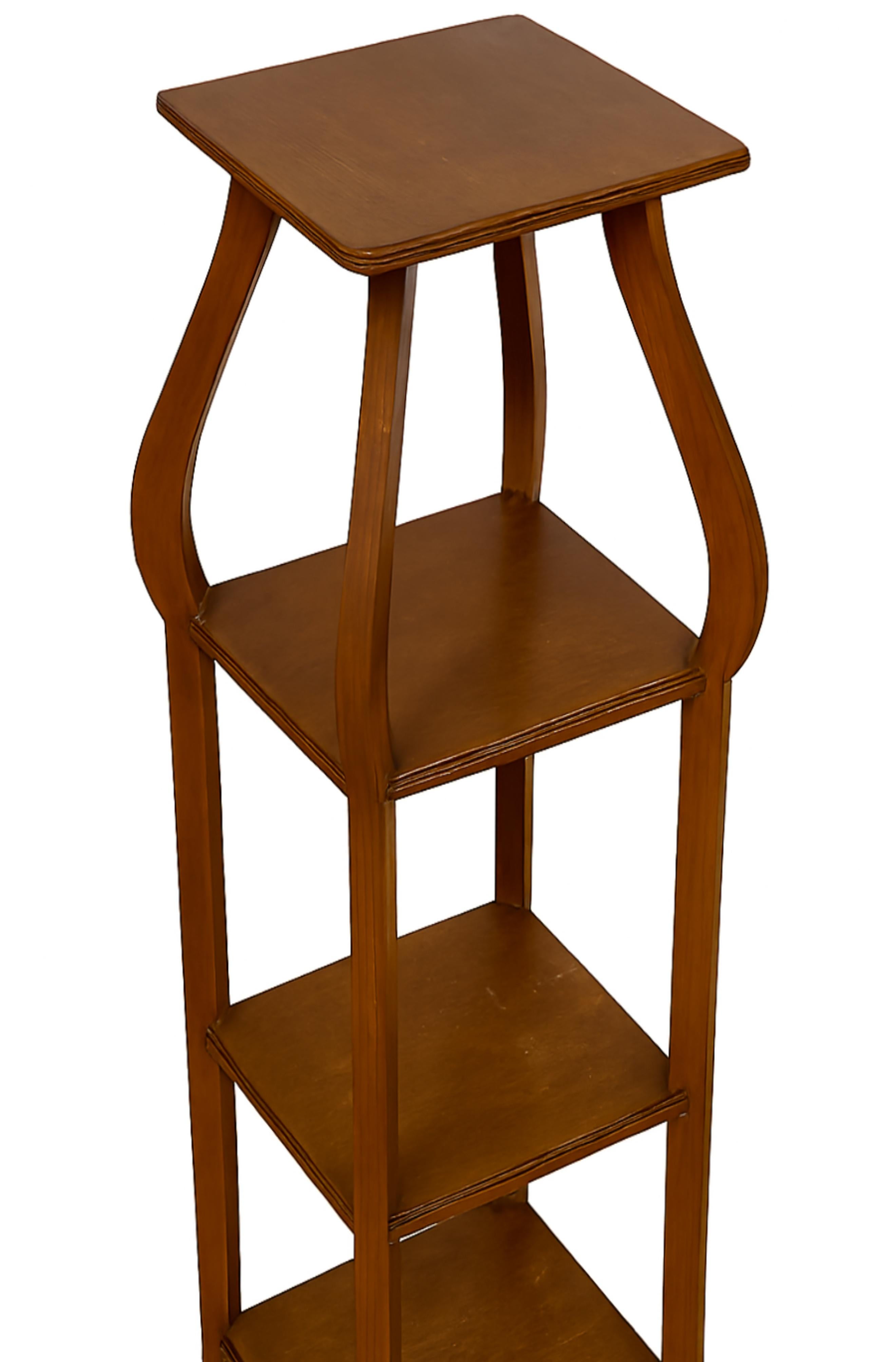 Art Nouveau French Chestnut Column Pedestal, 20th Century For Sale 4