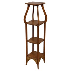 Art Nouveau French Chestnut Column Pedestal, 20th Century