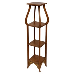 Art Nouveau French Chestnut Column Pedestal, 20th Century