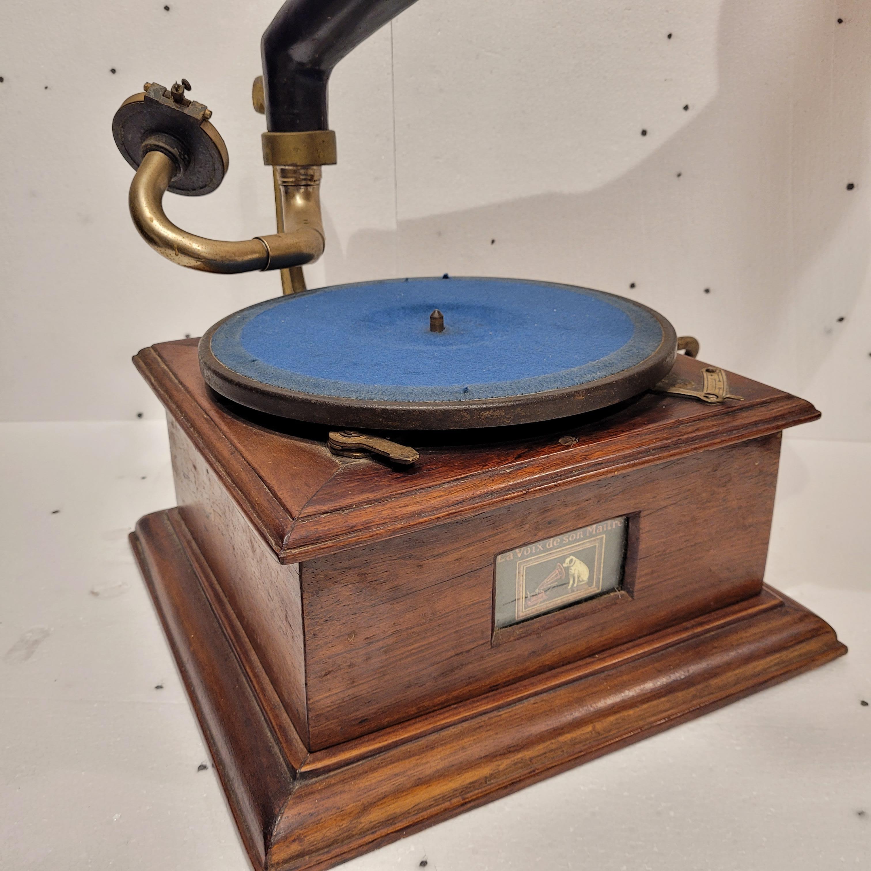 Art Nouveau francese His Master, s Voice Grammofono in vendita 4