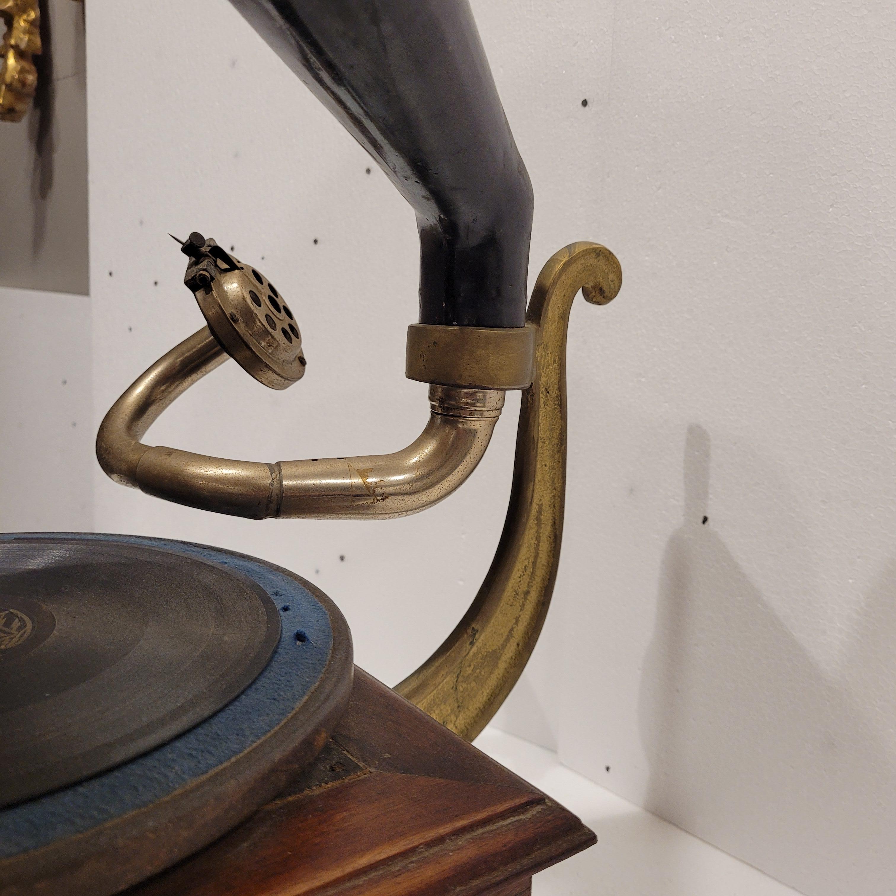 Art Nouveau francese His Master, s Voice Grammofono in vendita 6