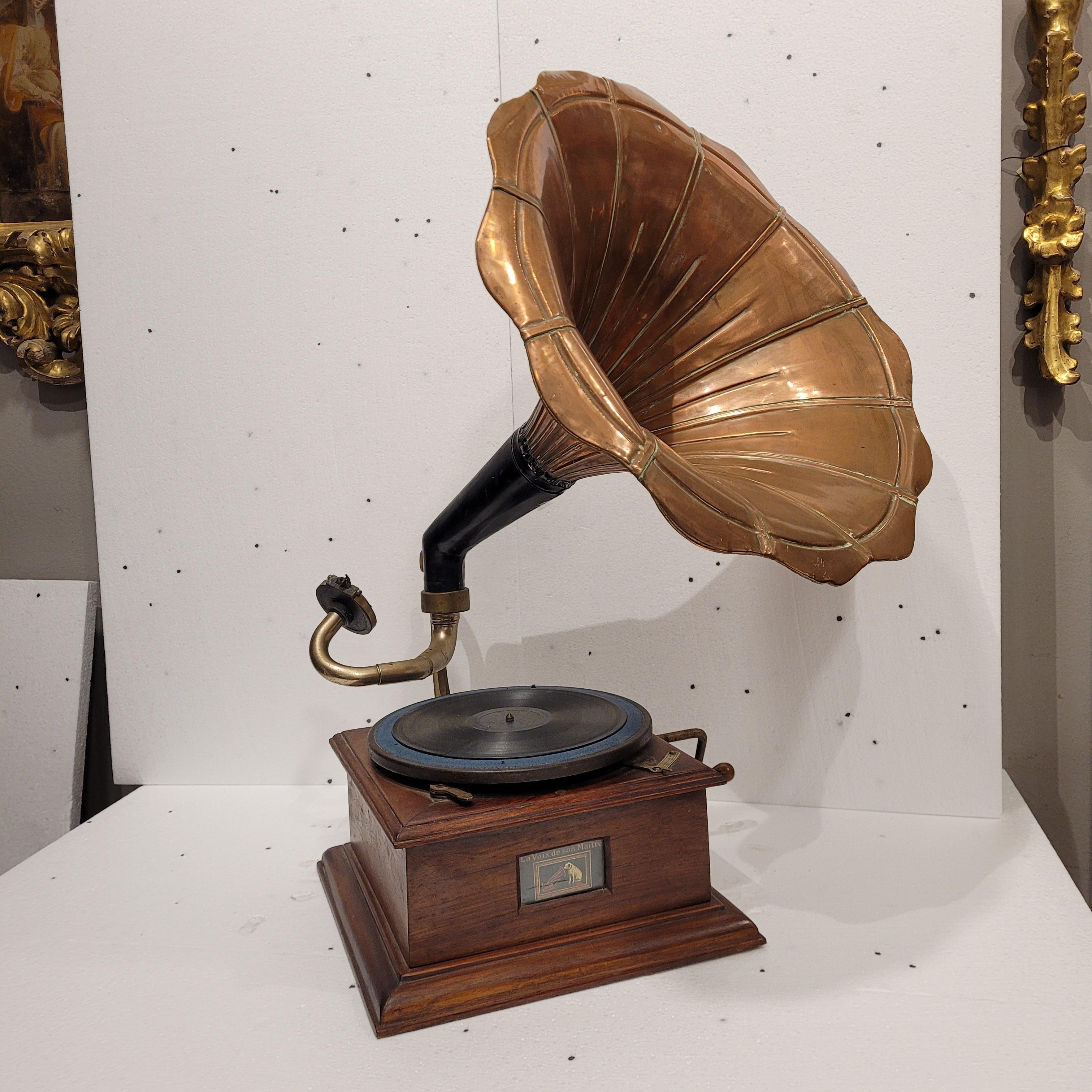 Art Nouveau francese His Master, s Voice Grammofono in vendita 13