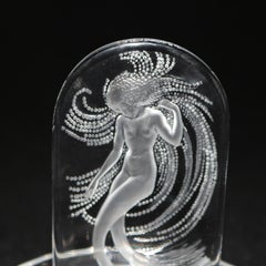 Art Nouveau French Lalique Art Glass "Naiad" Pin Tray, 20th Century