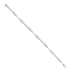 Art Nouveau French Natural Pearl and Diamond Platinum Line Bracelet, circa 1910s