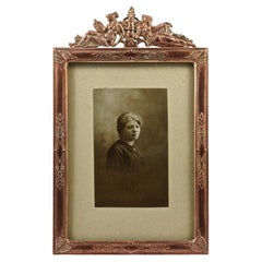 Art Nouveau French Picture Frame with a Lady Portrait Photograph