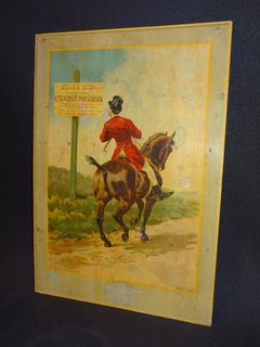 Affiche française Art Nouveau imprimée sur carton signée "Champagne Veuve Cliquot"