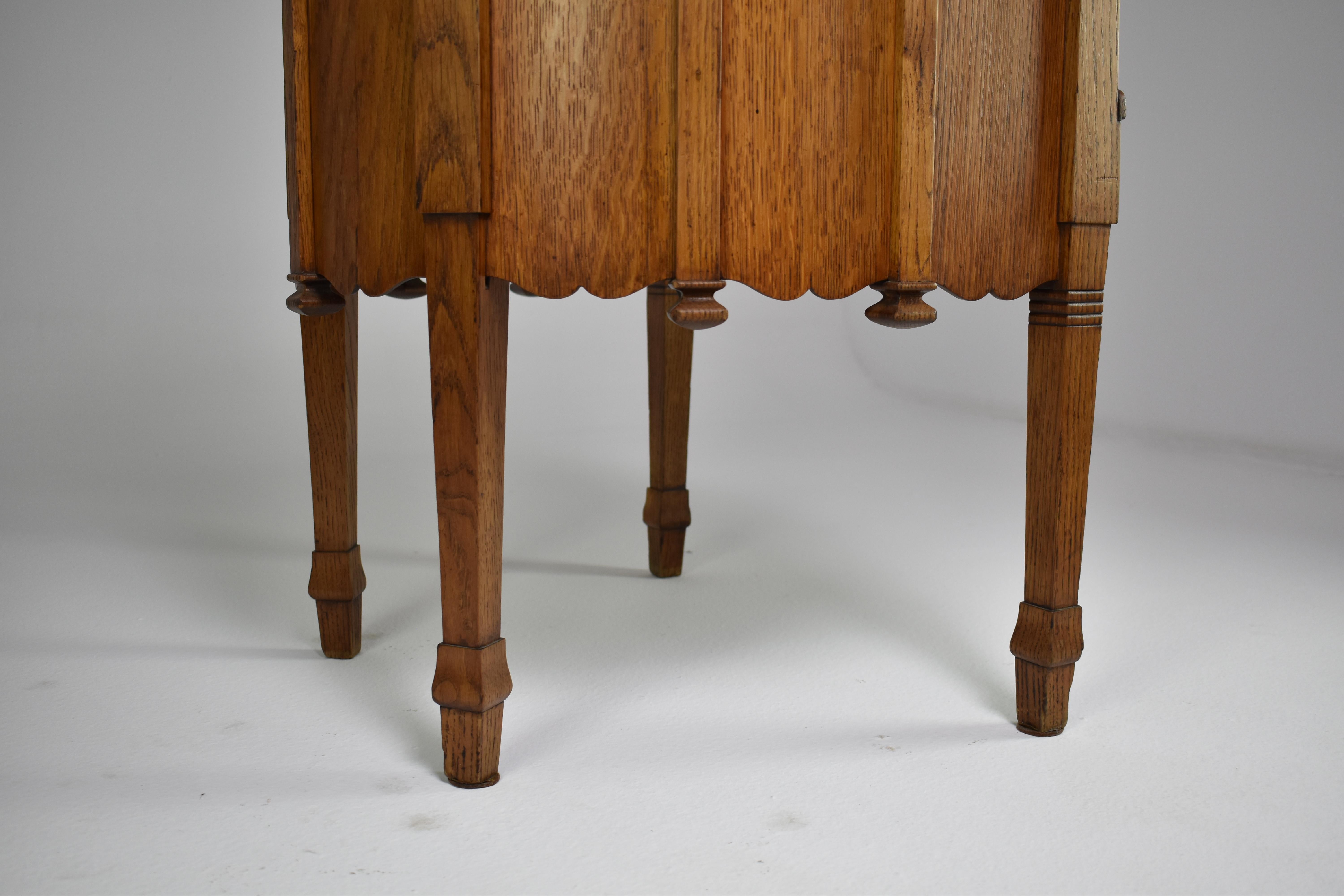 Leather Art Nouveau French Sculpted Oak Office Chair For Sale
