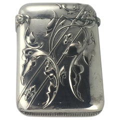 Art Nouveau French Silver Match Box, Intricate Details