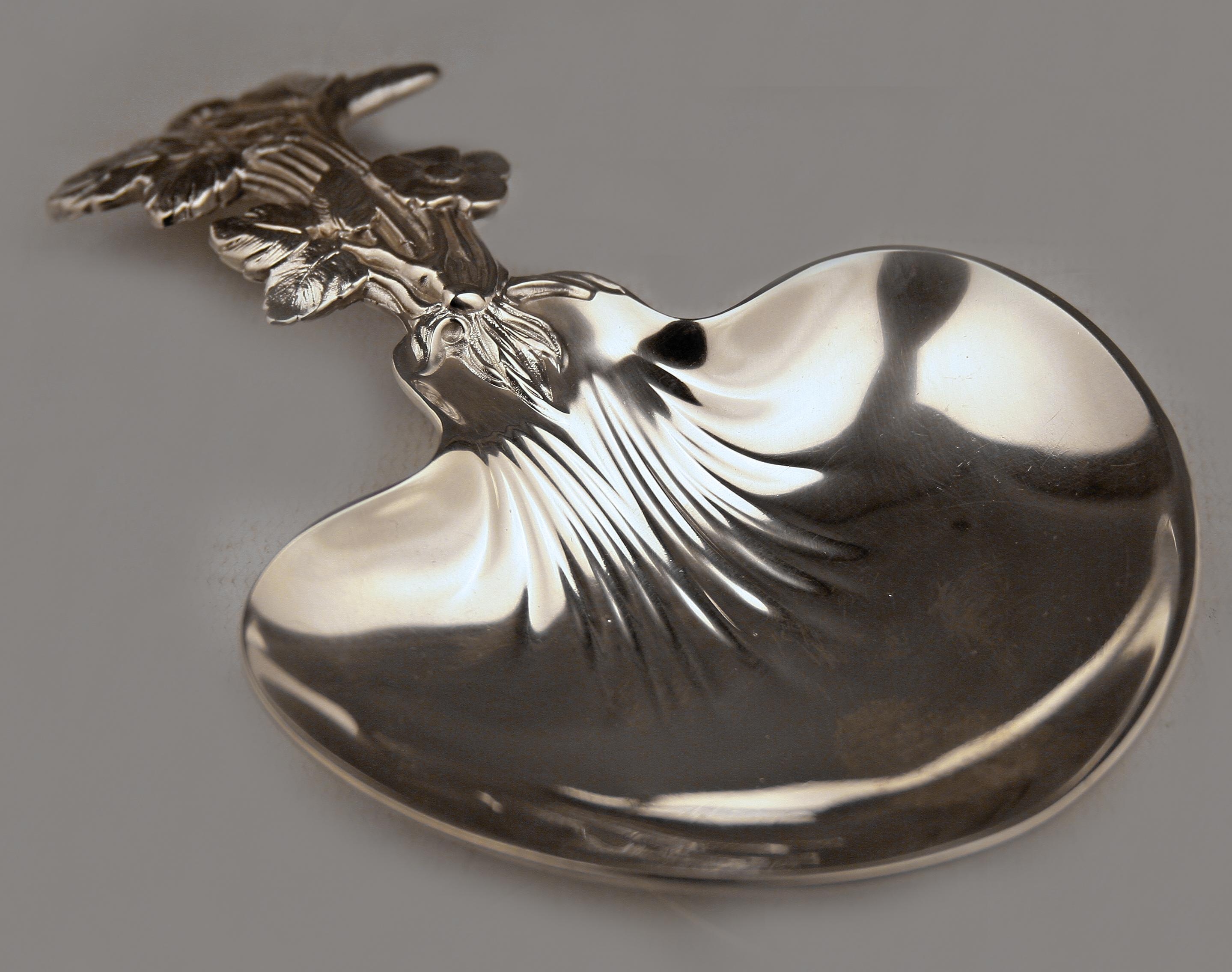 Metalwork Art Nouveau French Silverplate Wine Tester Christofle's 'Paiva Strawberry Spoon' For Sale