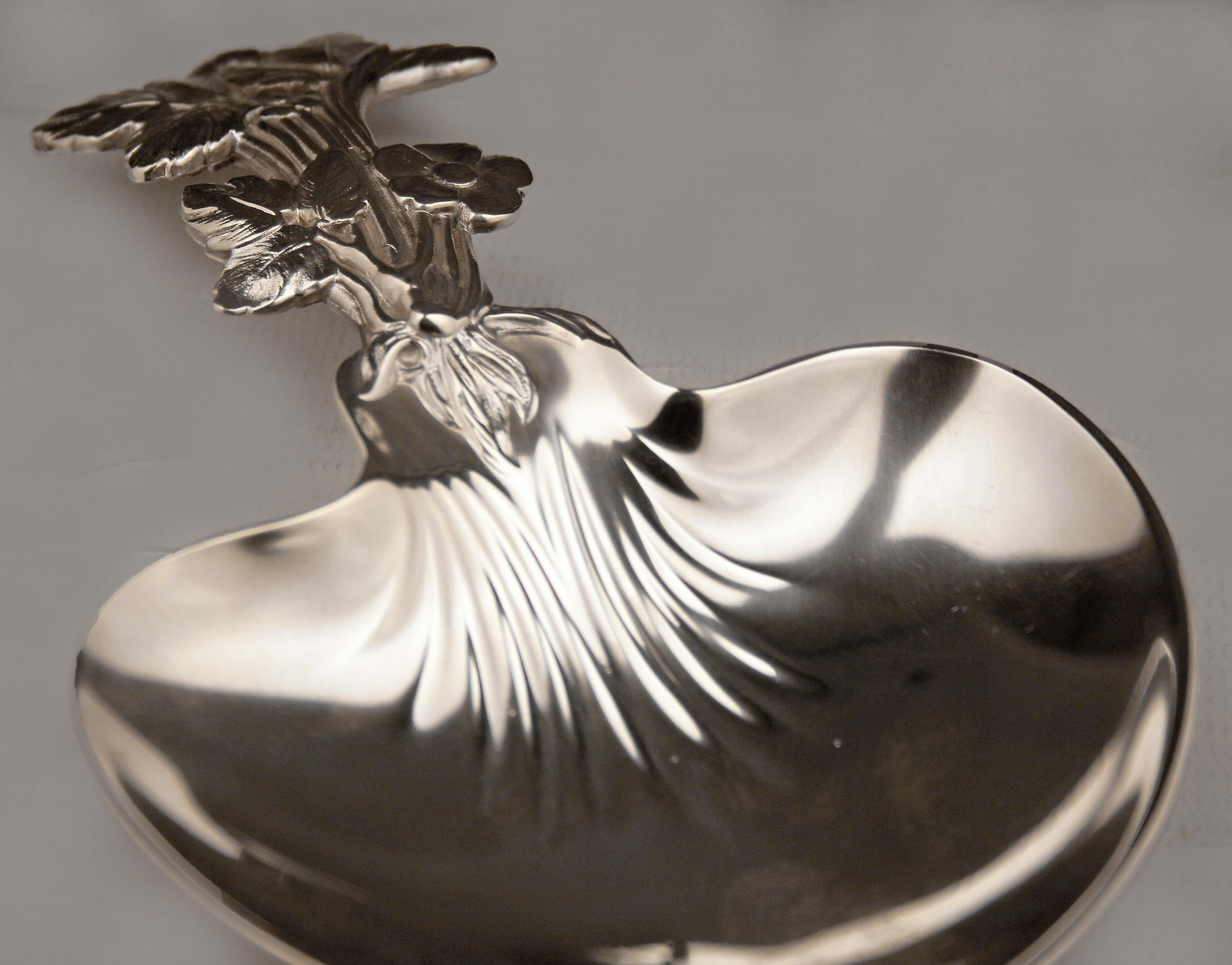 Art Nouveau French Silverplate Wine Tester Christofle's 'Paiva Strawberry Spoon' In Good Condition For Sale In North Miami, FL