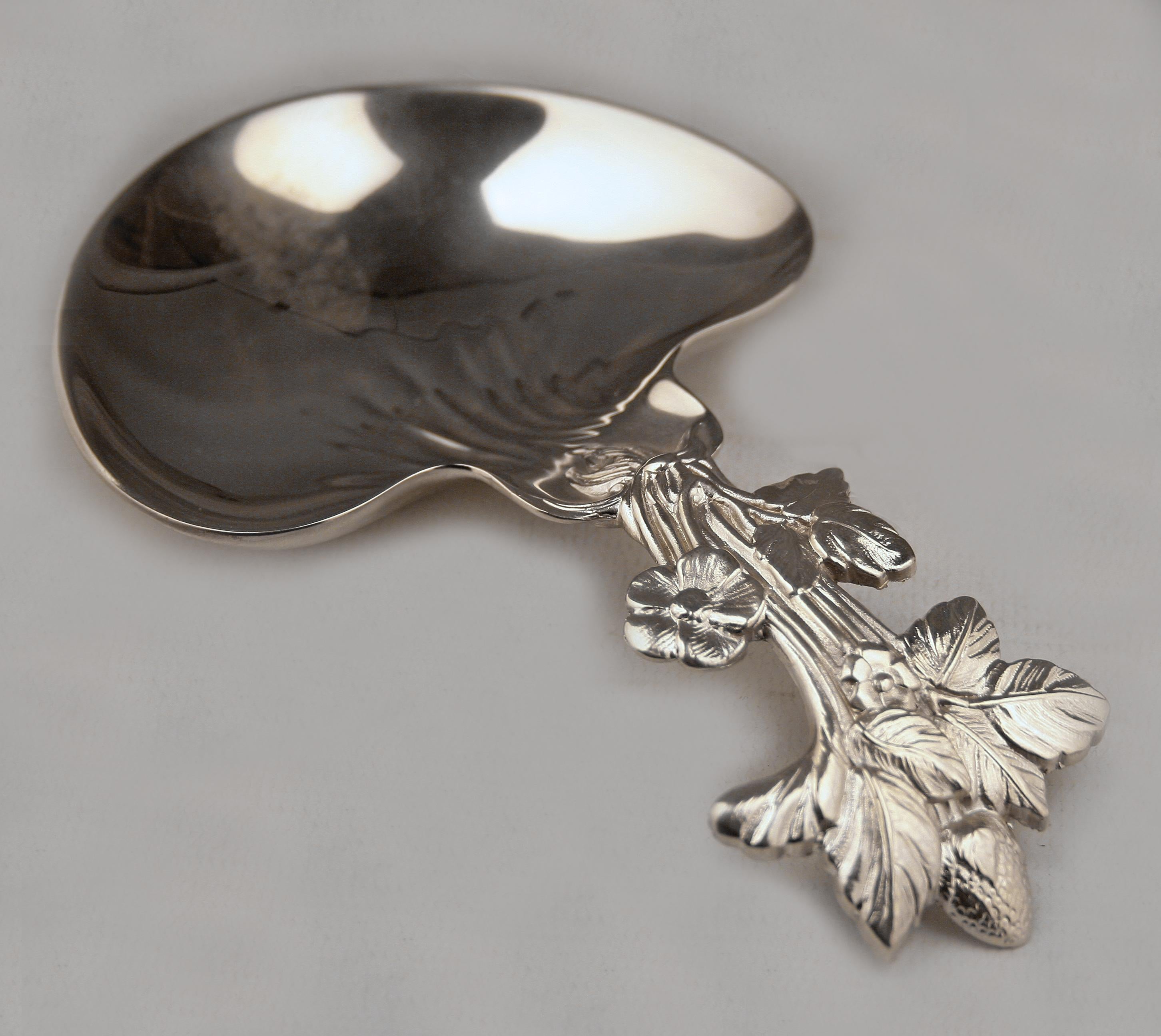 20th Century Art Nouveau French Silverplate Wine Tester Christofle's 'Paiva Strawberry Spoon' For Sale