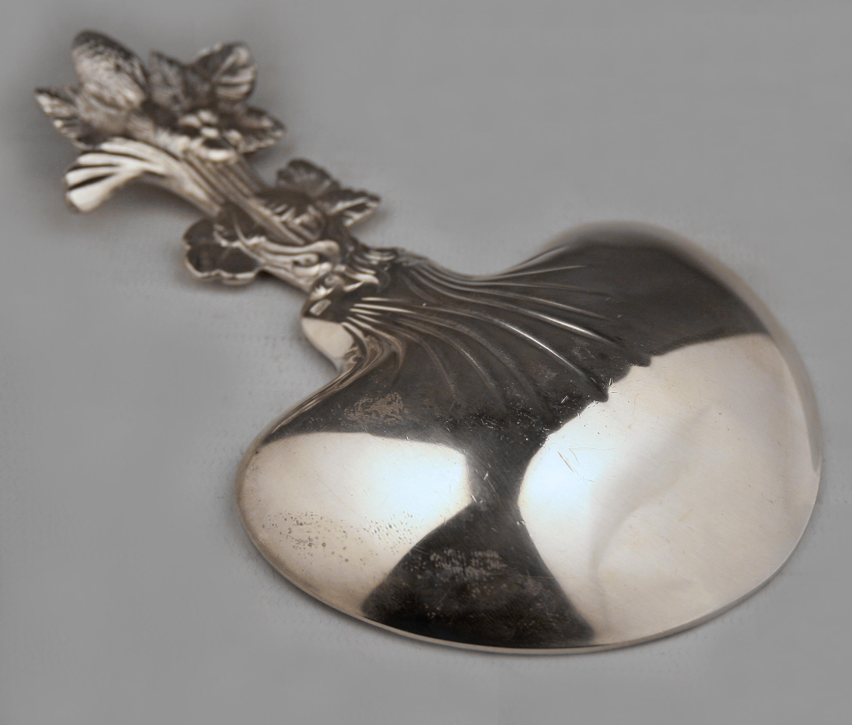 Art Nouveau French Silverplate Wine Tester Christofle's 'Paiva Strawberry Spoon' For Sale 2