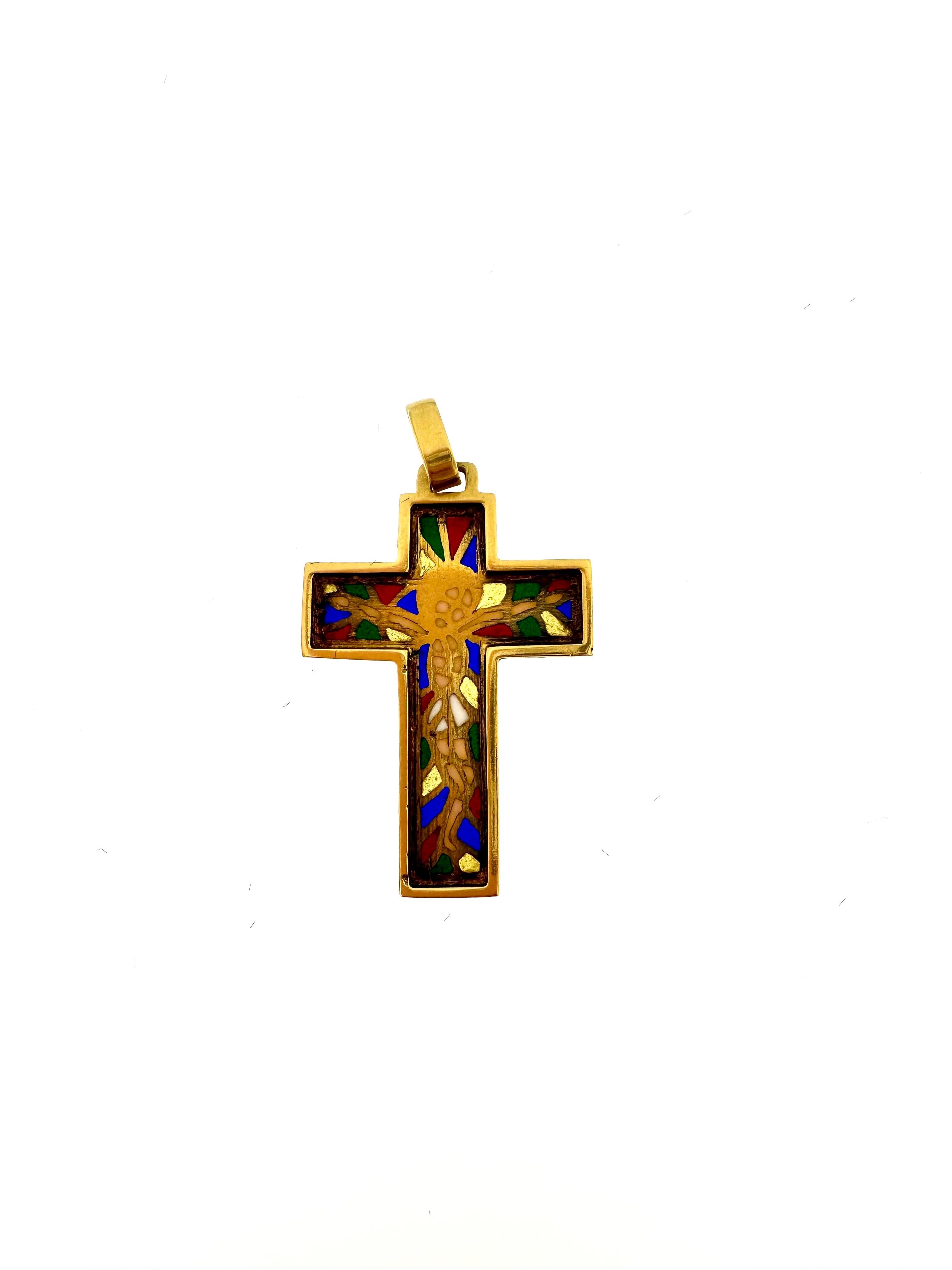 stained glass cross necklace