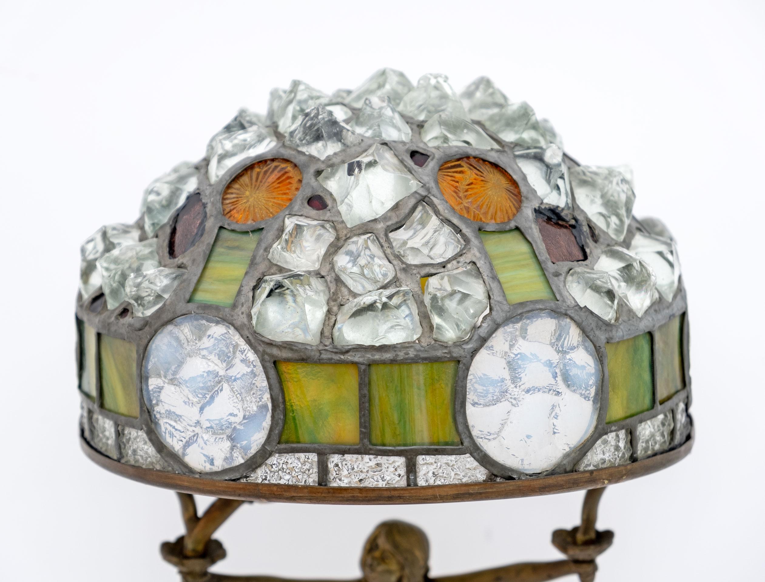Lampe de bureau française Art Nouveau de style Tiffany, années 1930 en vente 2