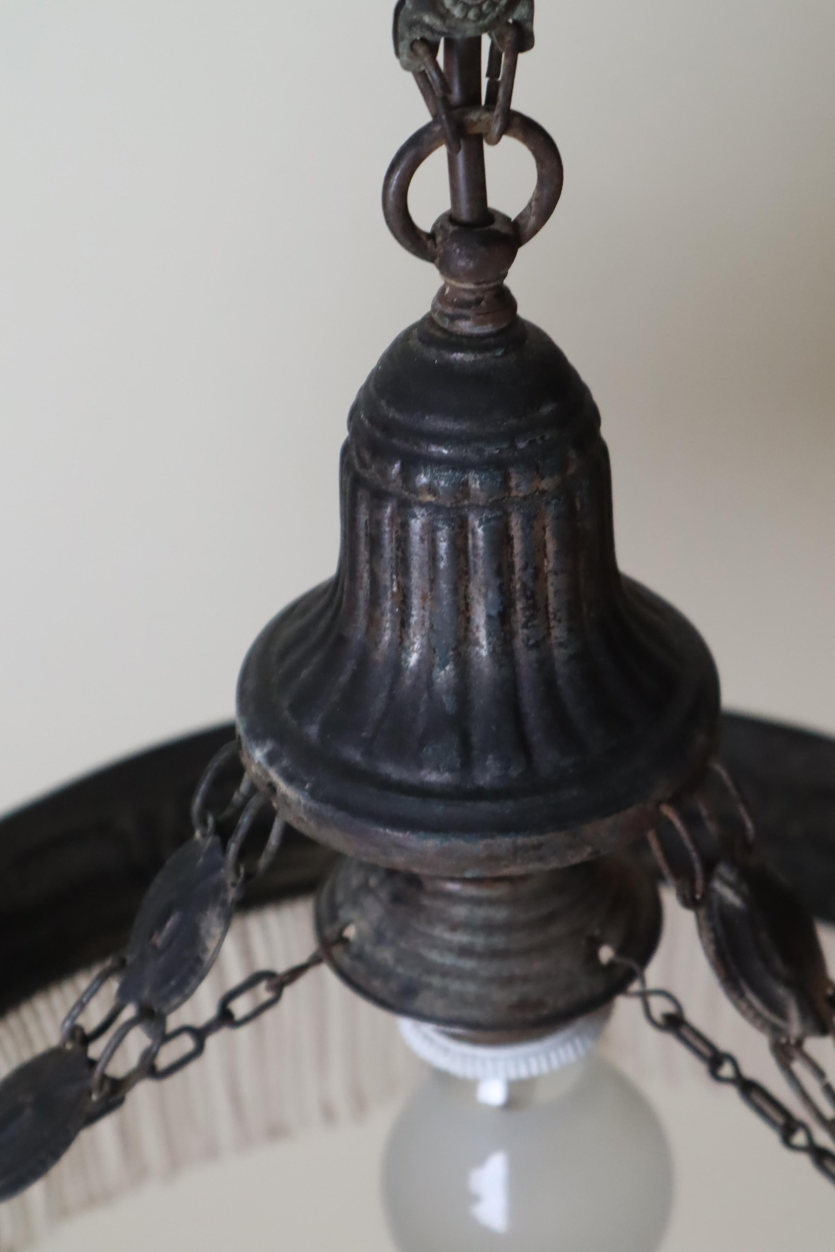 Metallo Lampada a sospensione con frange in stile Art Nouveau, Germania, anni '20 in vendita