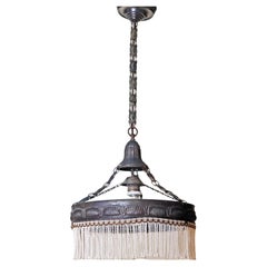 Antique Art Nouveau Fringed Hanging Lamp, Germany 1920s