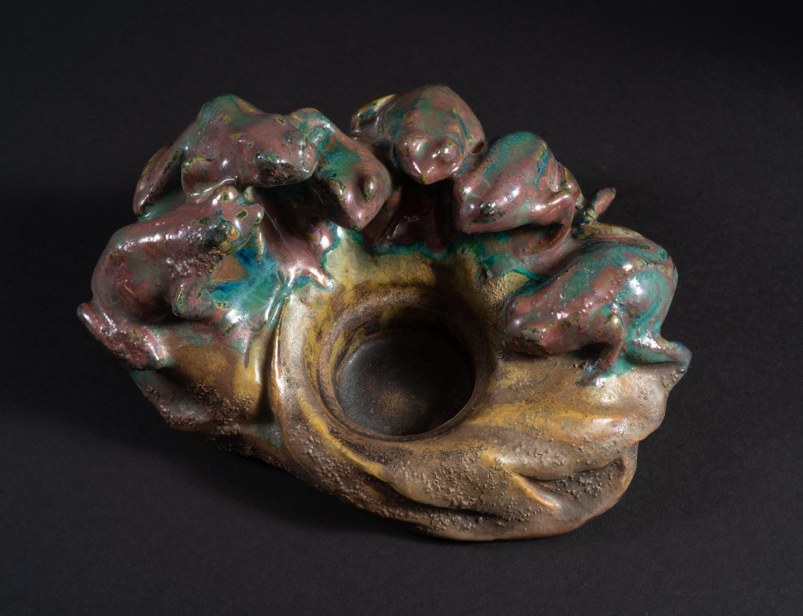 Art Nouveau Frog Inkwell by Émile Müller For Sale 8