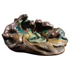 Art Nouveau Frog Inkwell by Émile Müller