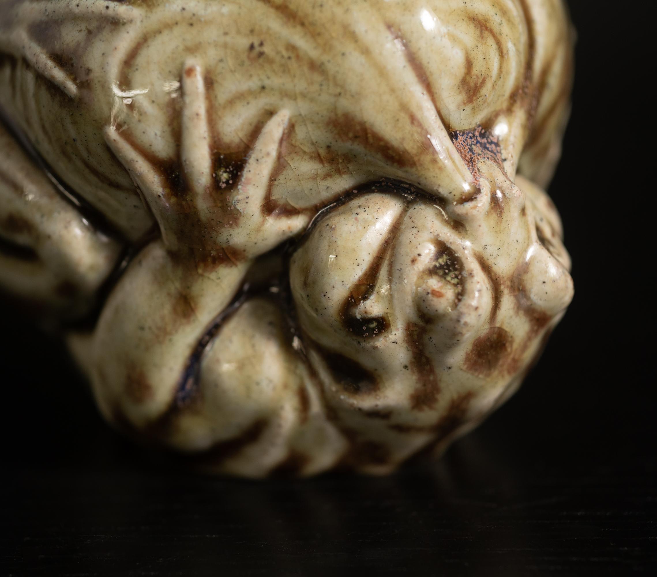 Vase à couvercle grenouille Art Nouveau de Christen Thompson pour Royal Copenhagen en vente 2