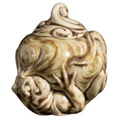 Vase à couvercle grenouille Art Nouveau de Christen Thompson pour Royal Copenhagen