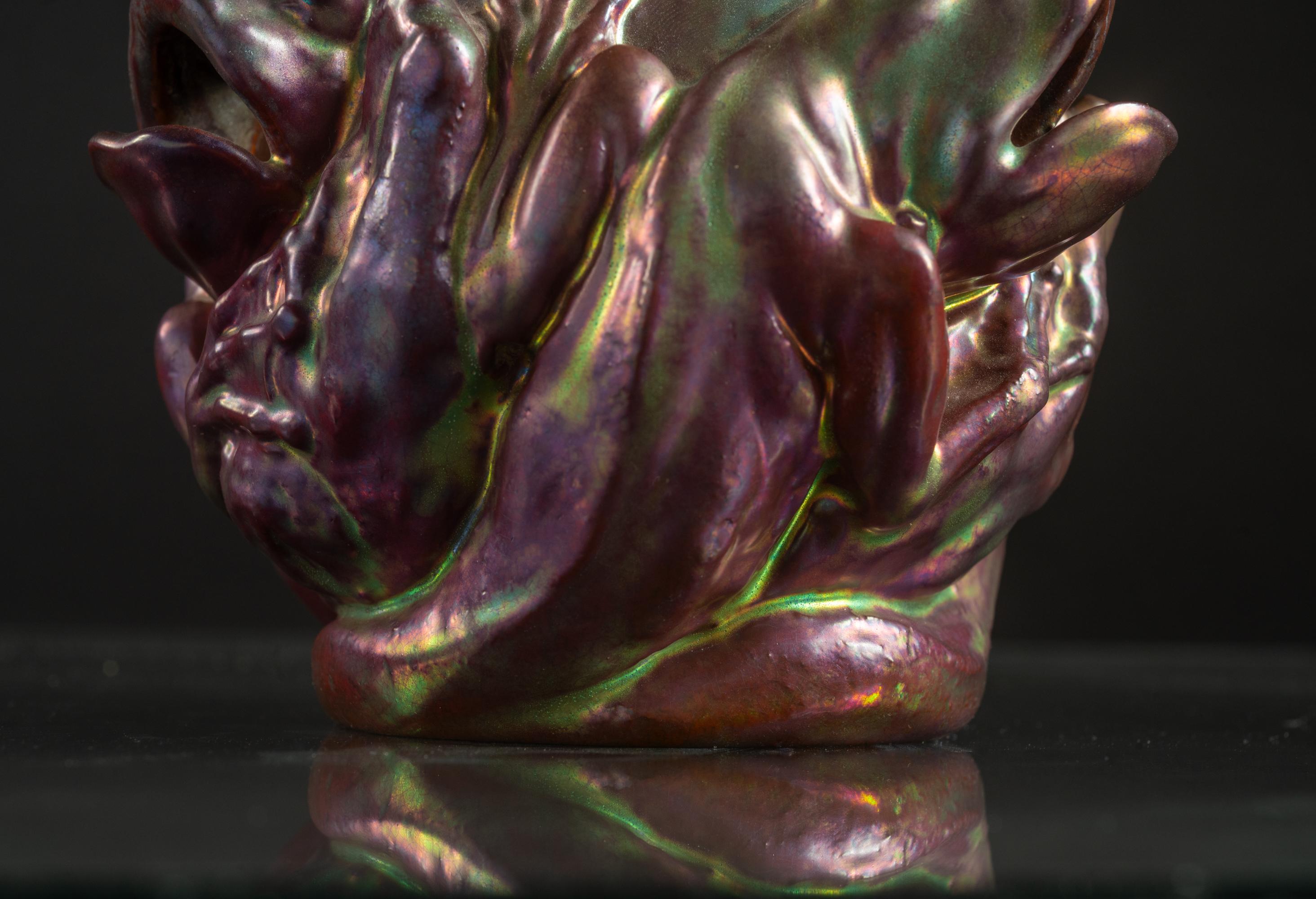 Art Nouveau Frog Vase by Zsolnay Porcelánmanufaktúra Zrt 1