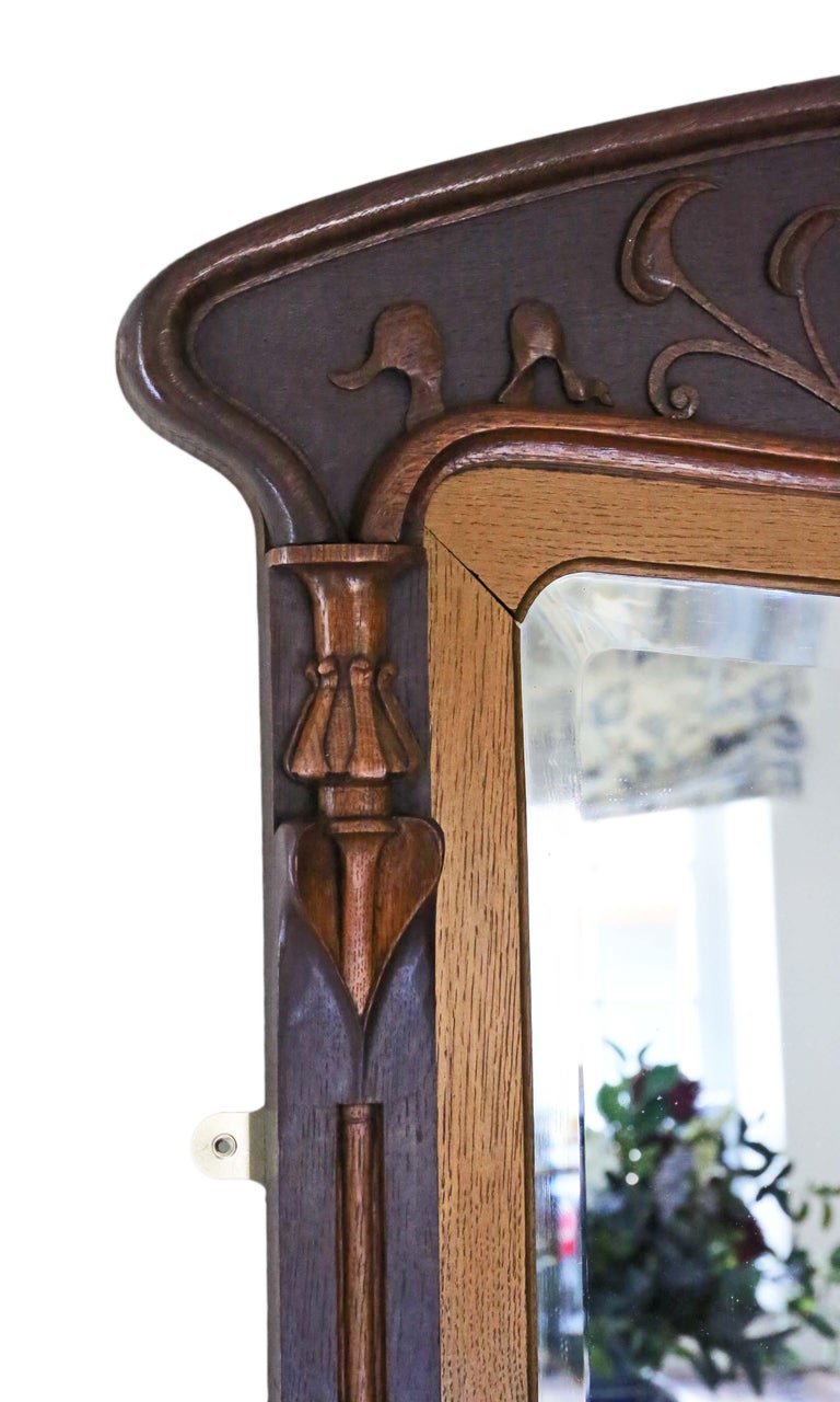 Art Nouveau Full Height Wall Mirror For Sale at 1stDibs