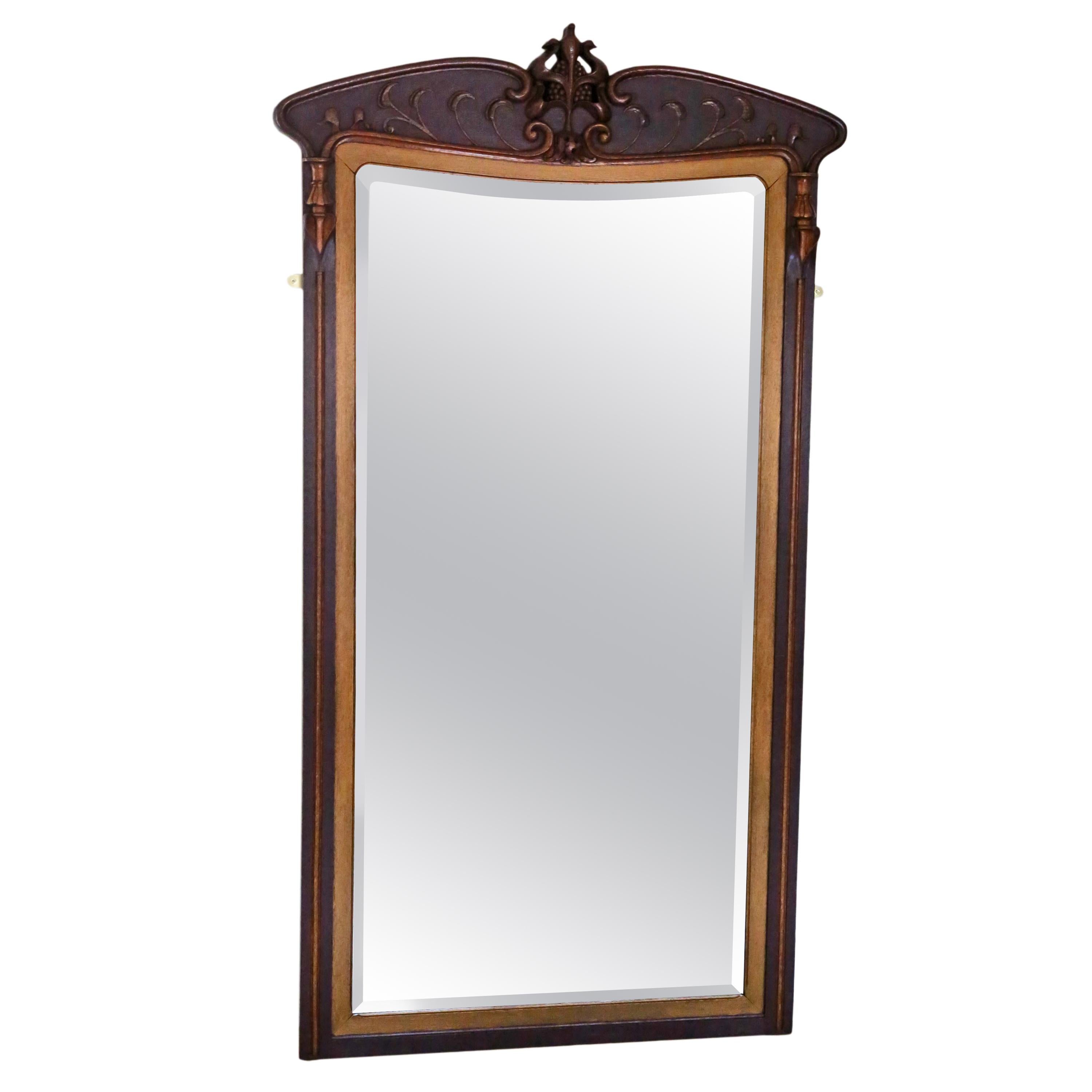 Art Nouveau Full Height Wall Mirror For Sale