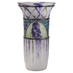 Jarrón Art Nouveau Gabriel Argy-Rousseau "Singes" Pate de Verre