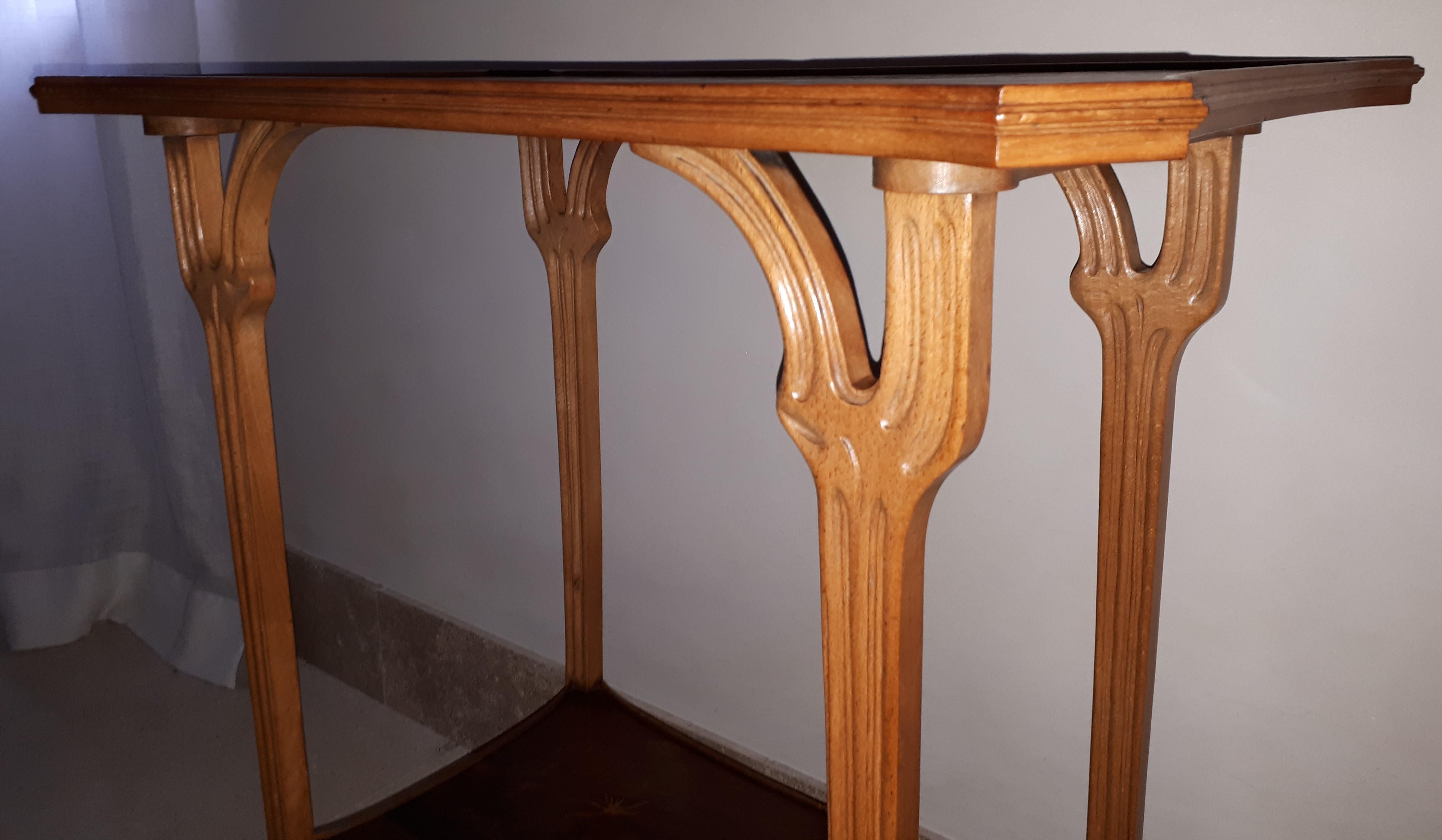 Art Nouveau Gallé Table with Umbels Decor 1