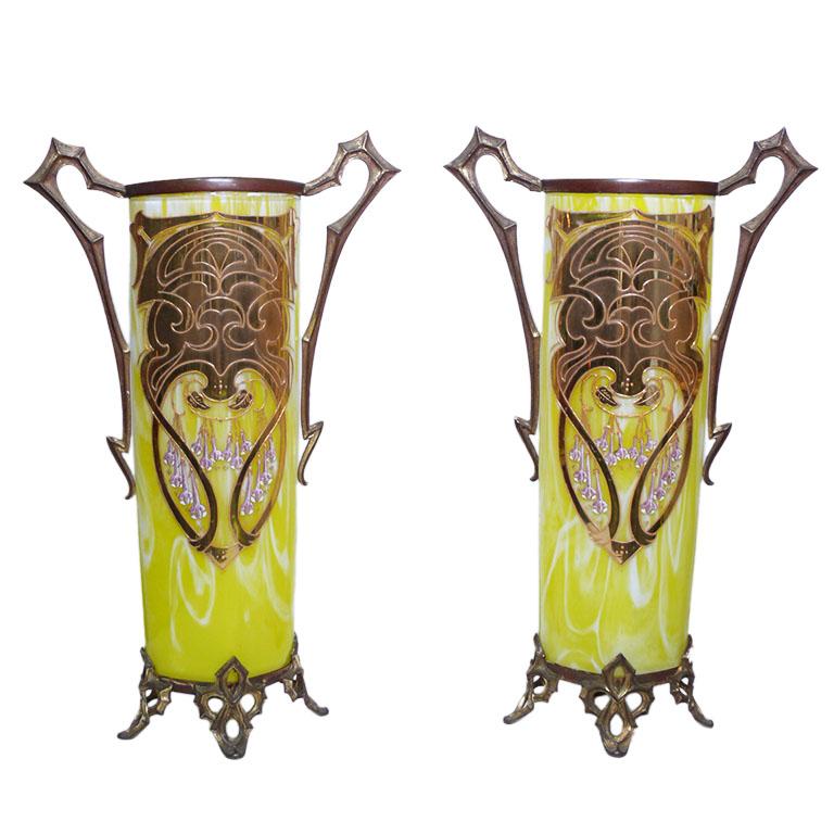 Czech Art Nouveau Garniture For Sale