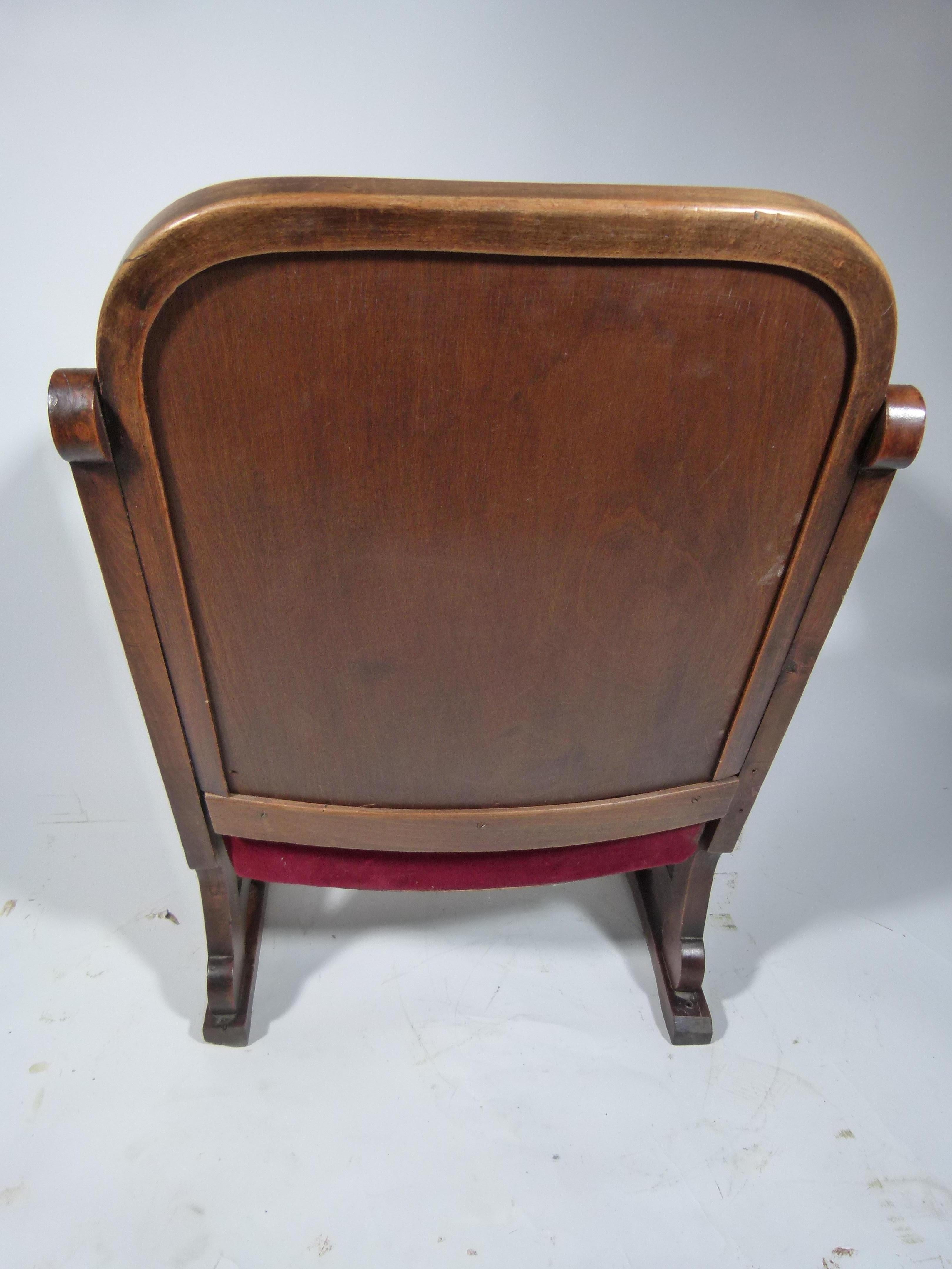  Early 20th Century Read Velvet Theater Seat For Sale 2