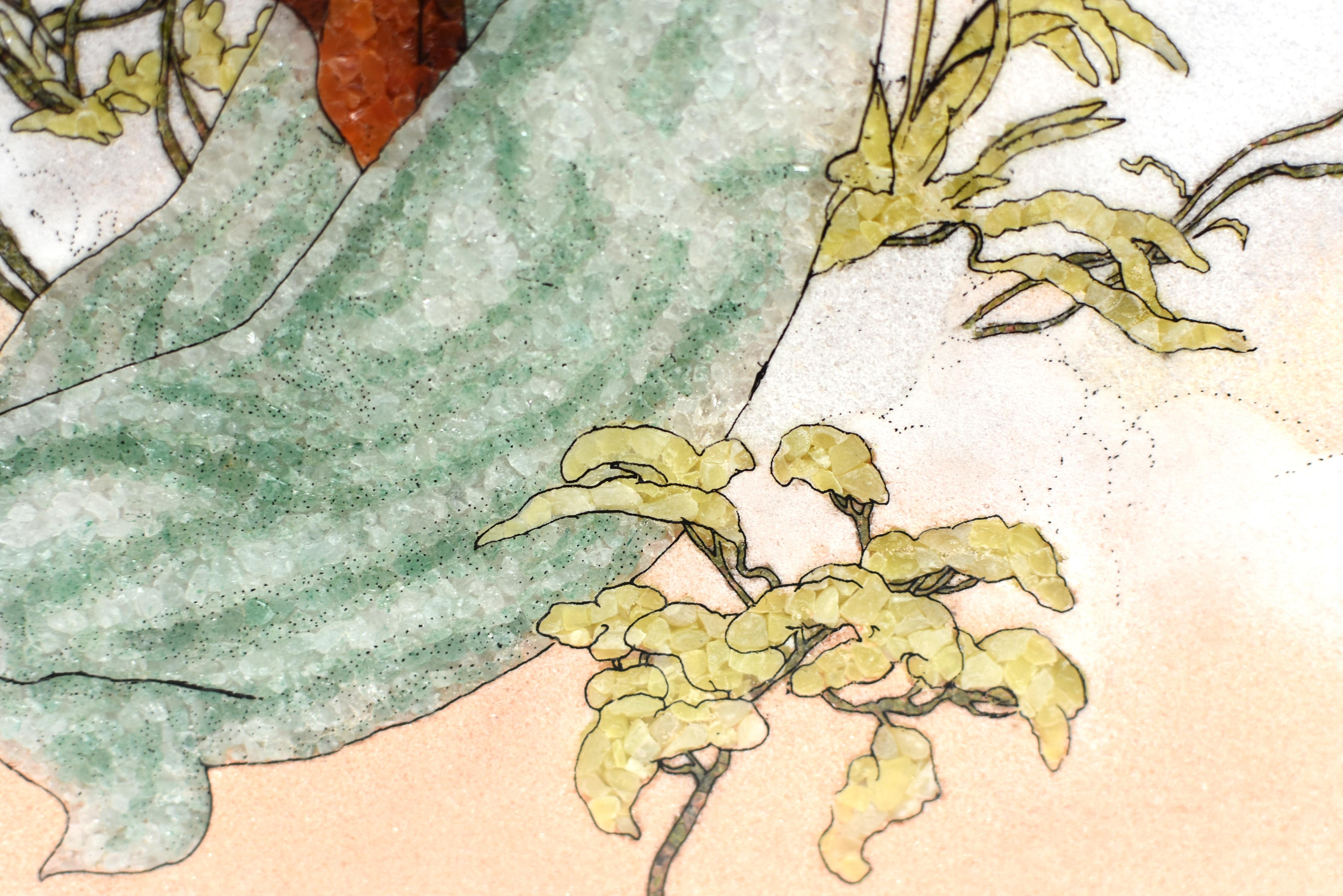 Peinture Art Nouveau en pierre précieuse représentant une déesse du printemps en vente 4