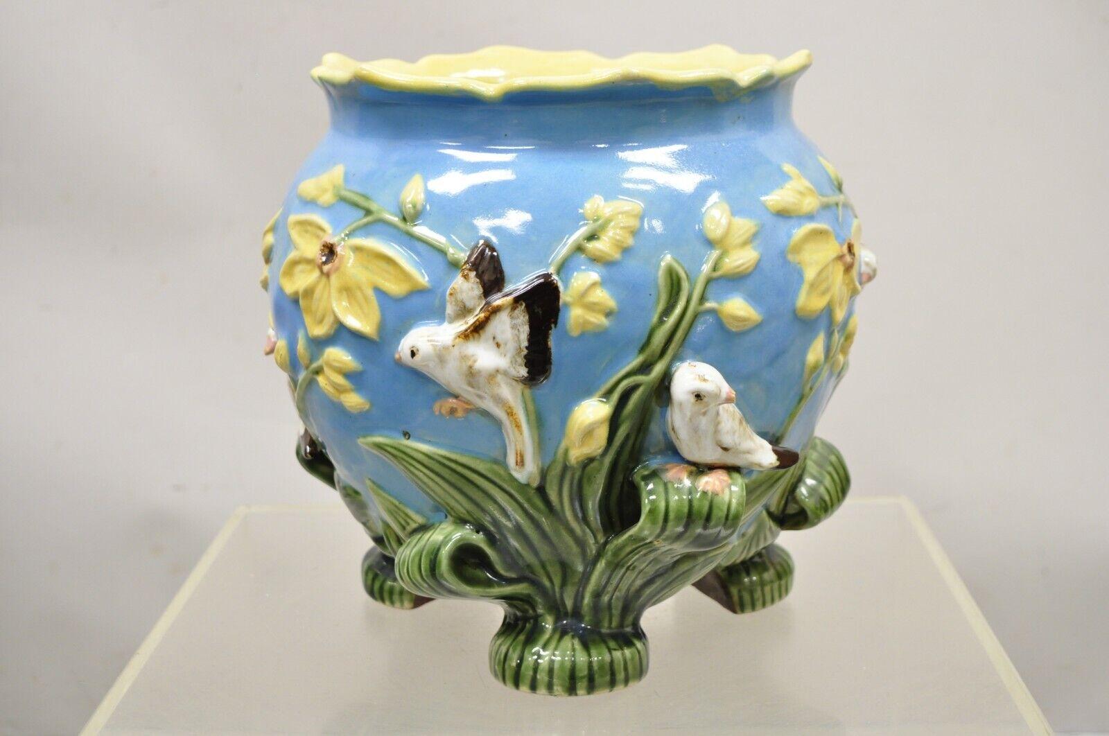 Art Nouveau George Jones Majolica Style Jardiniere Birds Cachepot Flower Pot 6
