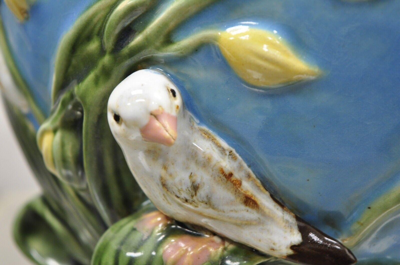Art Nouveau George Jones Majolica Style Jardiniere Birds Cachepot Flower Pot 2