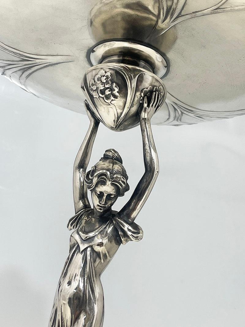 Centro de mesa Art Nouveau alemán de WMF, firmado, ca 1900 7