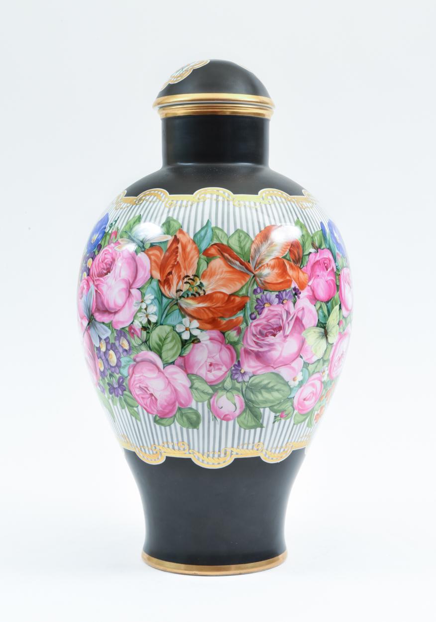 Pièce / Vase à couvercle décoratif en porcelaine allemande Art Nouveau 2