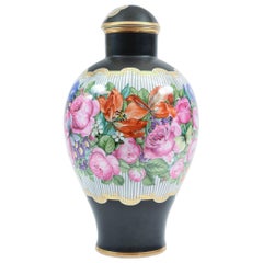 Pièce / Vase à couvercle décoratif en porcelaine allemande Art Nouveau