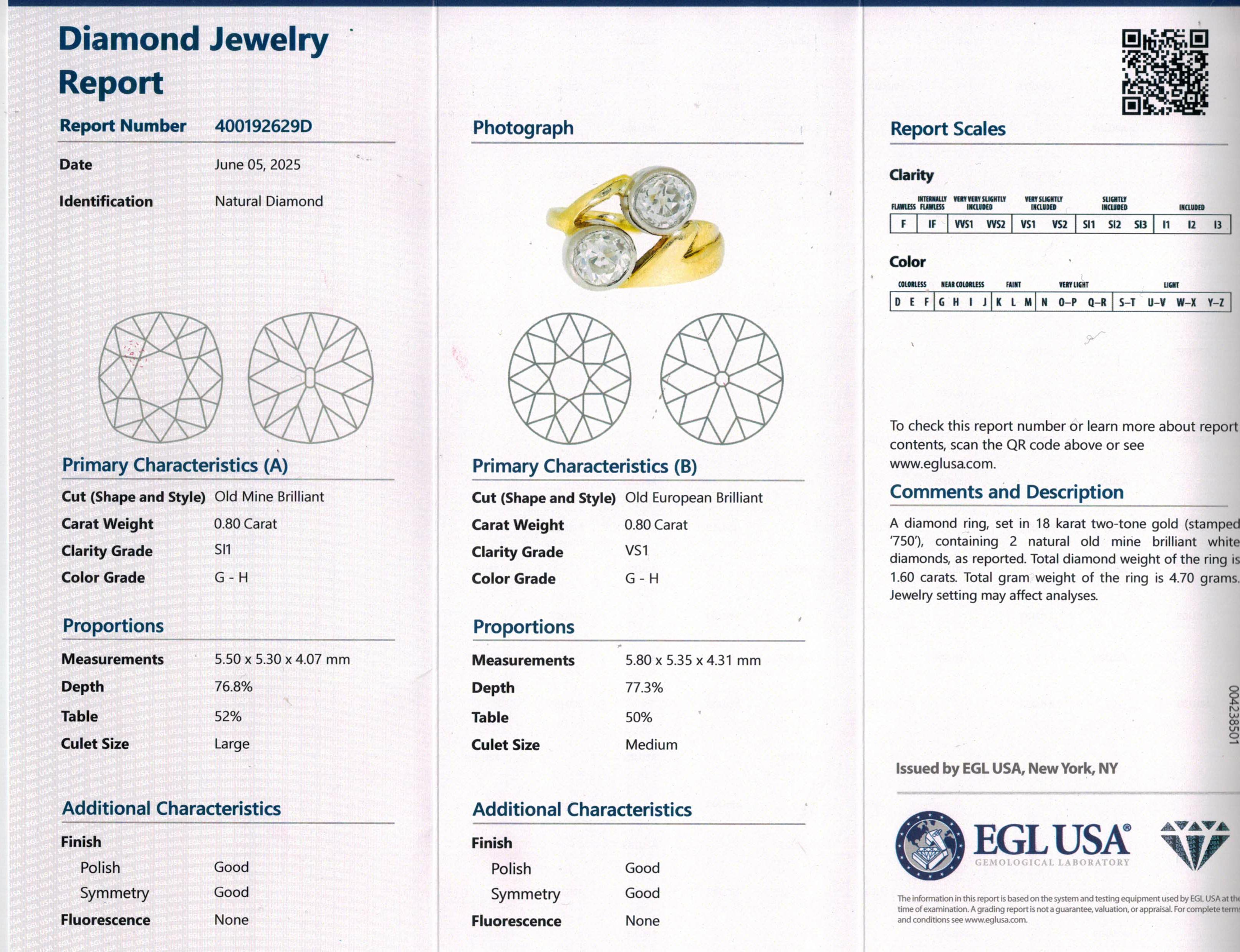 Taille vieille mine Bague en or 18K 