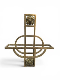 Wandmagazinhalter aus vergoldetem Messing im Jugendstil, Anfang des 20. Jahrhunderts