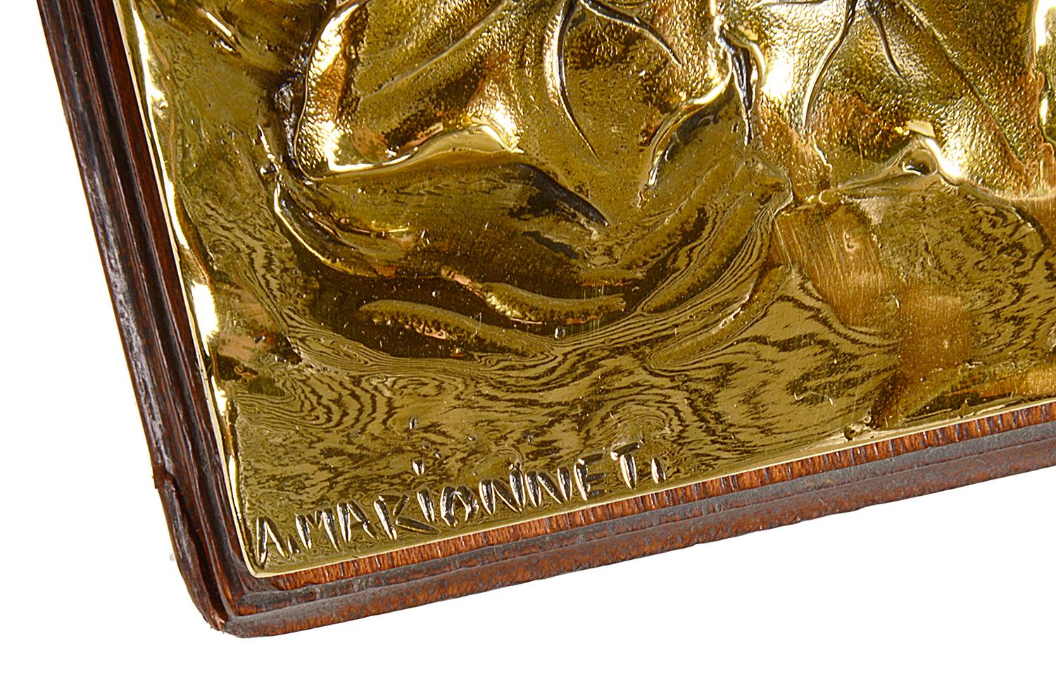 Art Nouveau Gilt Bronze Desk Set by Albert Marionnet For Sale 2